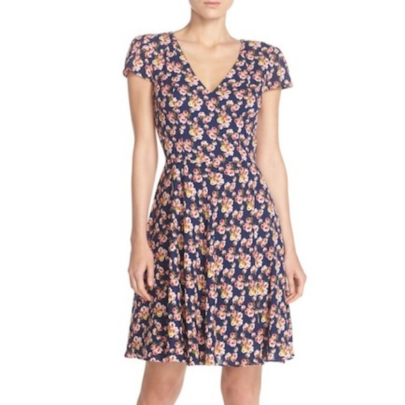 Betsey Johnson |  Floral Print Chiffon Dress - Picture 1 of 6